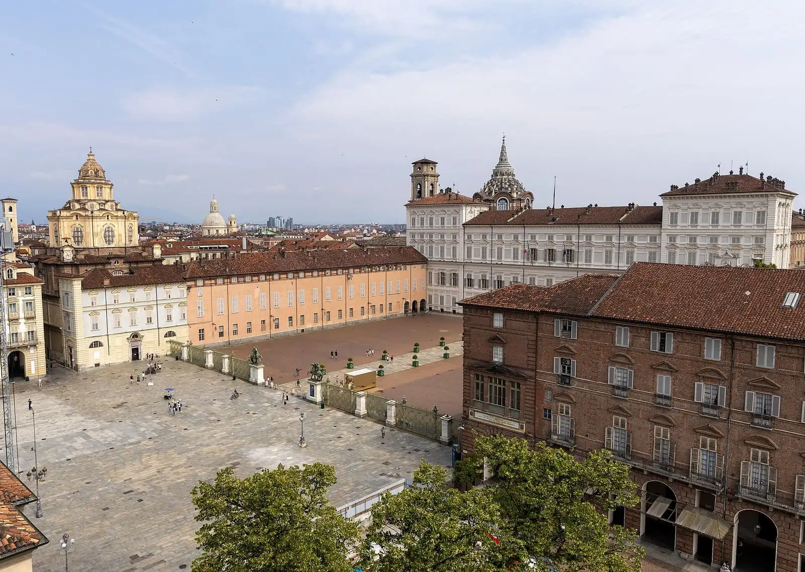 Piazza Castello in Turin seen from above, with the Royal Palace and Piazzetta Reale